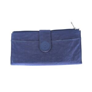 Kipling Wallet Womens OS Blue Crinkle Nylon Bifold Travel Organizer Utility Y2K